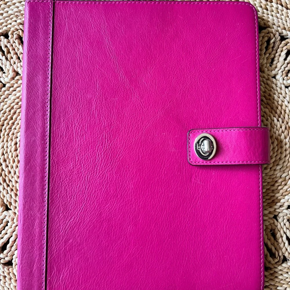 Pink Coach Large Leather Tablet Case